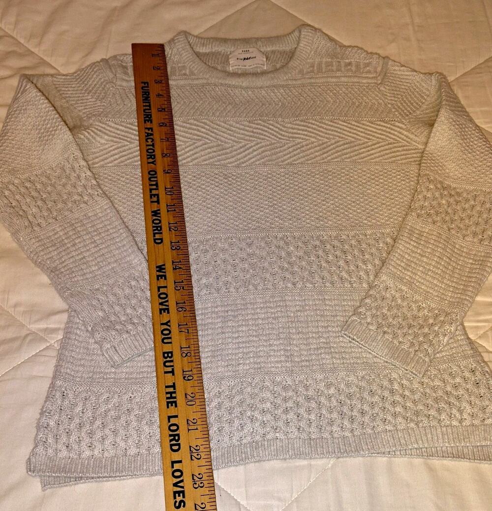 ZARA Boys Beige Textured Knit Crewneck Long Sleeve Pullover Sweater Size 12